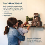 Reel Premium Bamboo Toilet Paper - 12 Rolls of Toilet Paper - 3-Ply Made From Tree-Free - Zero Plastic Packaging, Septic Safe