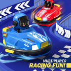 bessome 2 Pack Cute Cartoon Remote Control Bumper Car for Toddlers-Mini RC Cars with Light & Sound & 360°Rotating-Race car Toys for 3 4 5 6Year Old Boys Girls Kids-Christmas Birthday Gifts