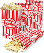 YESMONA Flat Bottom Popcorn Bags, 2 oz Paper Popcorn Bags for Family Movie Night Baseball Themed Carnival Christmas Birthday Party (200Pcs)