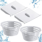RimCereal 2 Pack 8926 Skimmer Replacement Weir Door Flap and 2 Pack 8928 Pool Skimmer Basket for Above Ground and in Ground Swimming Pool Replacement Parts