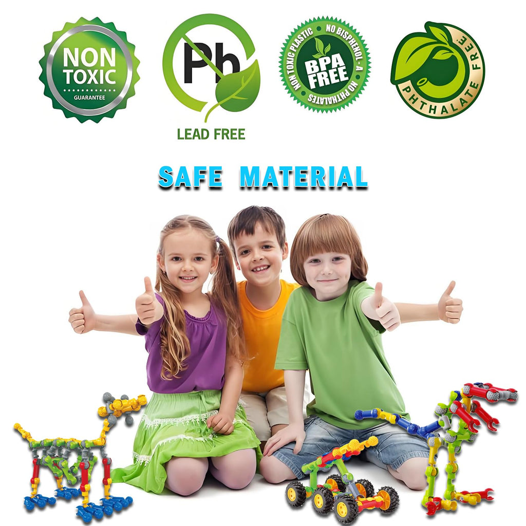 Huaker Stem Building Toys for 3 4 5 6 7 8 Year Old Boys Girls Kids,125 Pieces Building Blocks Educational Learning Toys with Large Storage Box,Ideal Christmas Birthday Gifts