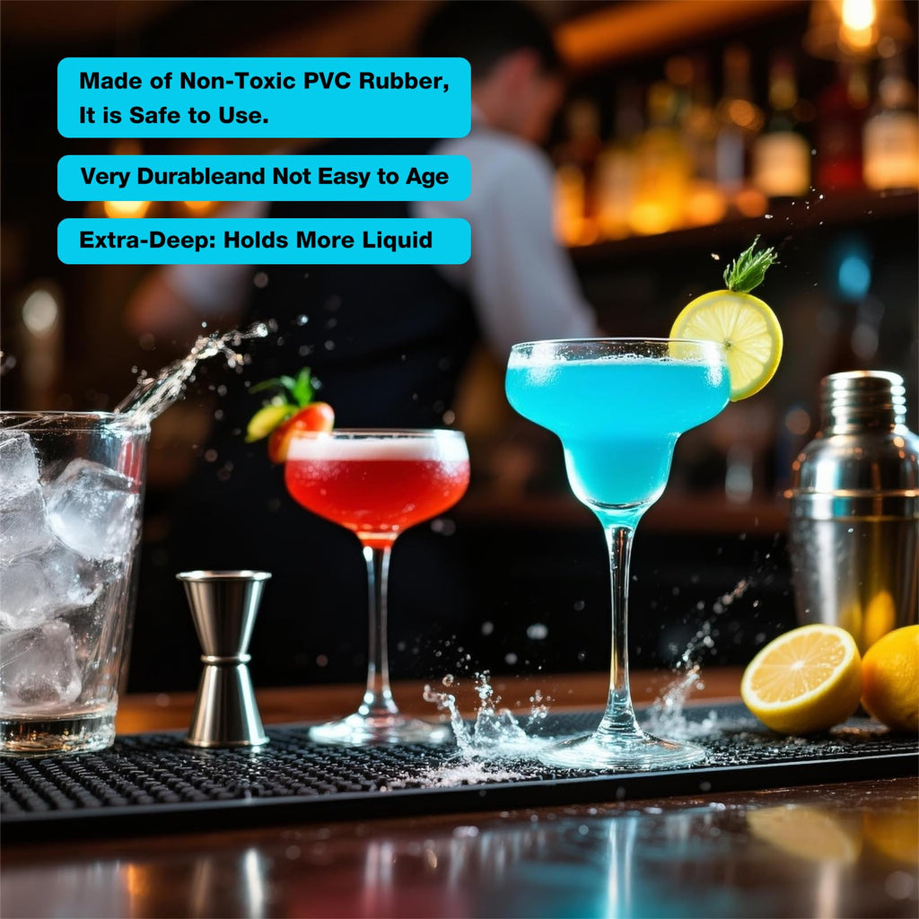 PEAKCLOUDS Bar Mat for Home BarDrink Mat for Countertop 18" x 12" 2pcs