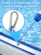 Aulock 18Ft Pool Safety Rope with Floats - Effective Visibility Floating Rope Divider Barrier with Pre-Assembled Stainless Steel Hooks for Indoor and Outdoor Swimming Pool Separating Depth