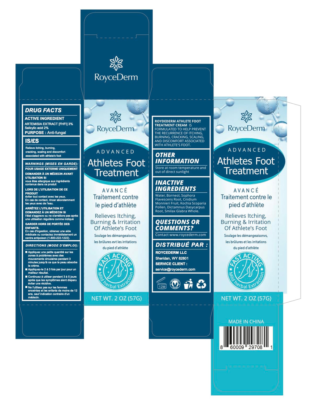 Roycederm Extra Strength Athletes Foot Treatment Cream, Powerful Relief for Itching and Burning, Suitable for Men and Women