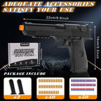 DaoDaoZhu Soft Bullet Toy Gun Pistol Shell Ejecting, Fake Prop Gun Black