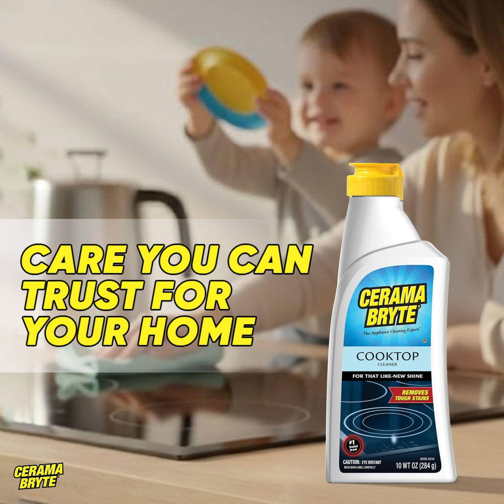 Cerama Bryte Cooktop Cleaning Kit, 18 oz Bottle, Scraper, Tool & Pad