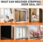Brown Rubber Weather Stripping Door Seal Strip, D Shape Door Weather Seal Strip, Self-Adhesive Soundproofing Frame Insulation Tape for Doors Frame/Window Seal,Blocks Cold Drafts Noise
