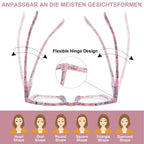 SIGVAN 6 Pack Oprah Style Reading Glasses Blue Light Blocking Square Computer Spring Hinge Readers for Women Men (6 Mix, 1.25, multiplier_x)