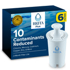 Brita Plus Replacement Water Filter, For Pitchers and Dispensers, 6 Pack
