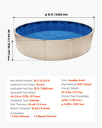 VEVOR 18-ft Round Above Ground Pool Liner, Overlap Pool Liners, Thickend Upgraded Gauge Vinyl, 48-to-54inch Wall Height, Designed for Steel Sided Above-Ground Swimming Pools