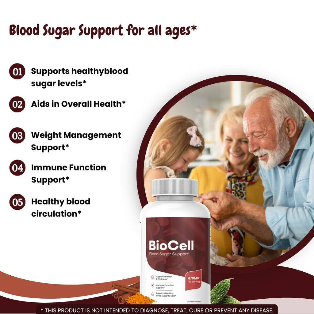 Bio Cell Capsules - Official Bio Cell Pills Advanced Formula, BioCell Blood Health Support Supplement*, 60 Capsules