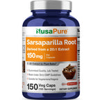 NusaPure Sarsaparilla Root Capsules, 150 mg, 150 Veg Capsules (Non-GMO, Vegan)
