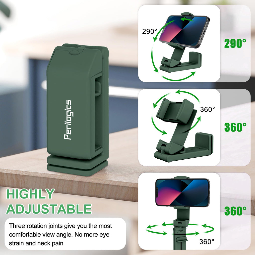 Perilogics Airplane Phone Holder Mount Universal in Flight Hands Free Viewing with Multi-Directional Dual 360 Degree Rotation (Evergreen)