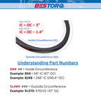 BESTORQ B300 V-Belt, Classic Wrapped Rubber X3 V-Belt, Black, 301.4" Outside Circumference x .66" Width x .43" Height, Pack of 4