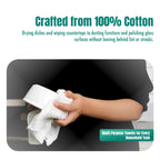 ZUPERIA Terry Towels Pack of 60 (14" X 17" Inches) 100% Cotton Terry Barmop Towels - Absorbent & Durable Bar Rags, Multipurpose Cleaning Rags for Home, Automotive & Garage Cleaning Supplies (White)
