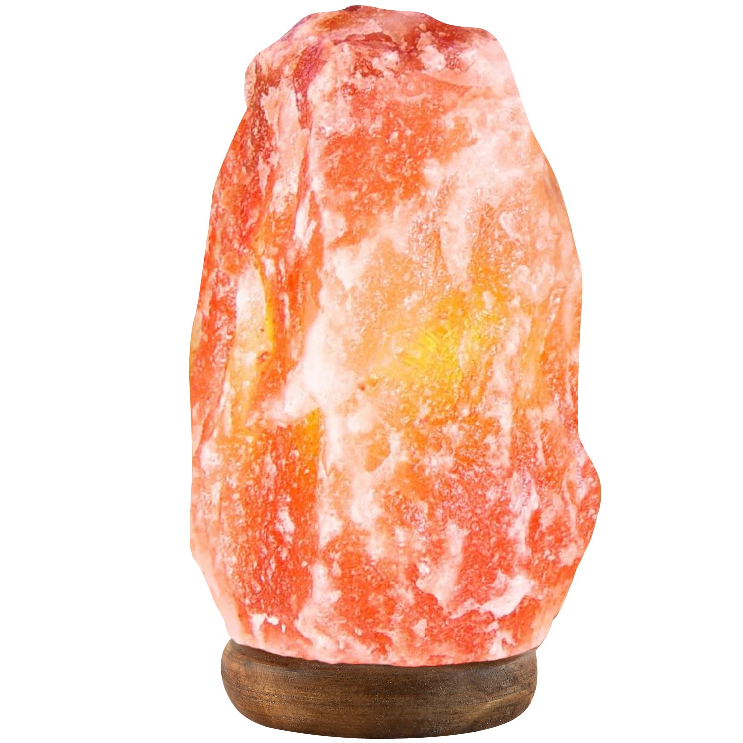 UMAID Himalayan Salt Lamp 8–10" (7–11 lb) Dimmable Pink Rock Salt Lamp with Wooden Base & Night Light Bulb, Spa Home Decor Lamp for Bedroom, Office Desk & Meditation Room, Unique Gifts for Men & Women