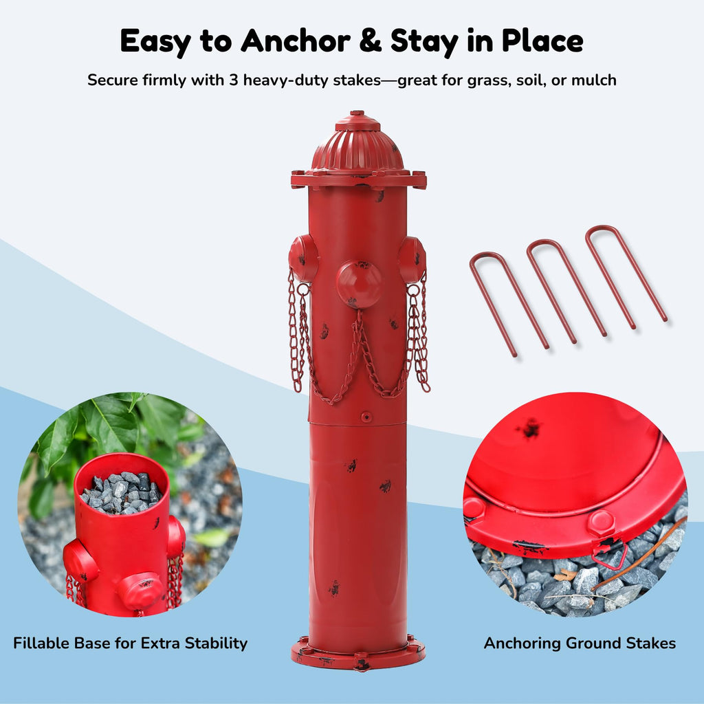 CaliDecor Fire Hydrant for Dogs to Pee On 24" Dog Fire Hydrant Pee Post
