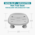 Bestway SaluSpa Underwater Durable Non Slip Swimming Pool and Spa Comfort Seat with Adjustable Height Legs and Weighted Feet, Gray