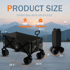 Littadeer Folding Beach Wagons Carts Foldable, 330LBS Weight Capacity
