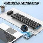 Wireless Keyboard and Mouse Combo, Full Size Silent Ergonomic Keyboard and Mouse, Long Battery Life, Optical Mouse, 2.4G Lag-Free Cordless Mice Keyboard for Computer, Mac, Laptop, PC, Windows