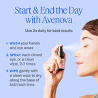 Avenova Eyelid and Eyelash Cleanser Spray - Gentle, Pure Hypochlorous Acid Spray for Eye Irritation - Daily Lash and Eyelid Cleanser - 3-Pack, 20ml Glass Bottle