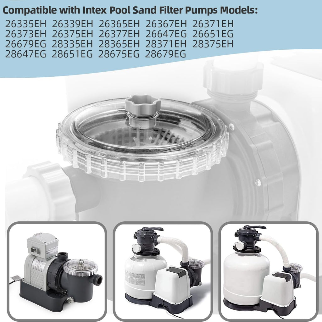11480 Leaf Trap Cover Compatible with Intex SF60110 SF70110 26335EH 26339EH 26365EH 26367EH 26371EH 26373EH Pool Sand Filter Pump and Combo Parts, with 10460 Air Release Valve, 11232 10264 O-Rings