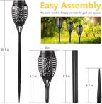 Toodour Solar Torch Flame Lights, 6 Pack Solar Lights Outdoor with Flickering Flame, Waterproof Solar Pathway Light Landscape Decoration Lighting for Garden, Lawn, Yard, Outdoor Decor - Blue
