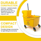 KeFanta 35 Quart Commercial Mop Bucket with Side Press Wringer on Wheels