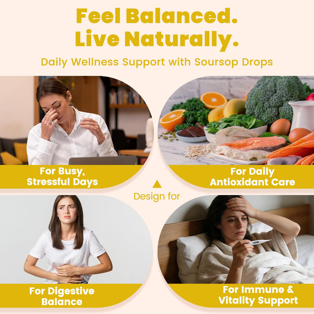 vivcmin Graviola Soursop Leaf Extract Liquid - Soursop Bitters Liquid, Support Immune, Relax, Liver and Sleep, Sugar & Alcohol-Free, Highly Absorbable Formula, Pineapple Flavor, 2 Fl Oz