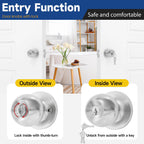RAFECIEE 4 Pack Keyed Entry Door Knob with Lock and Key, Exterior and Interior Door Knob for Bedroom or Bathroom, Satin Nickel, Not Keyed Alike