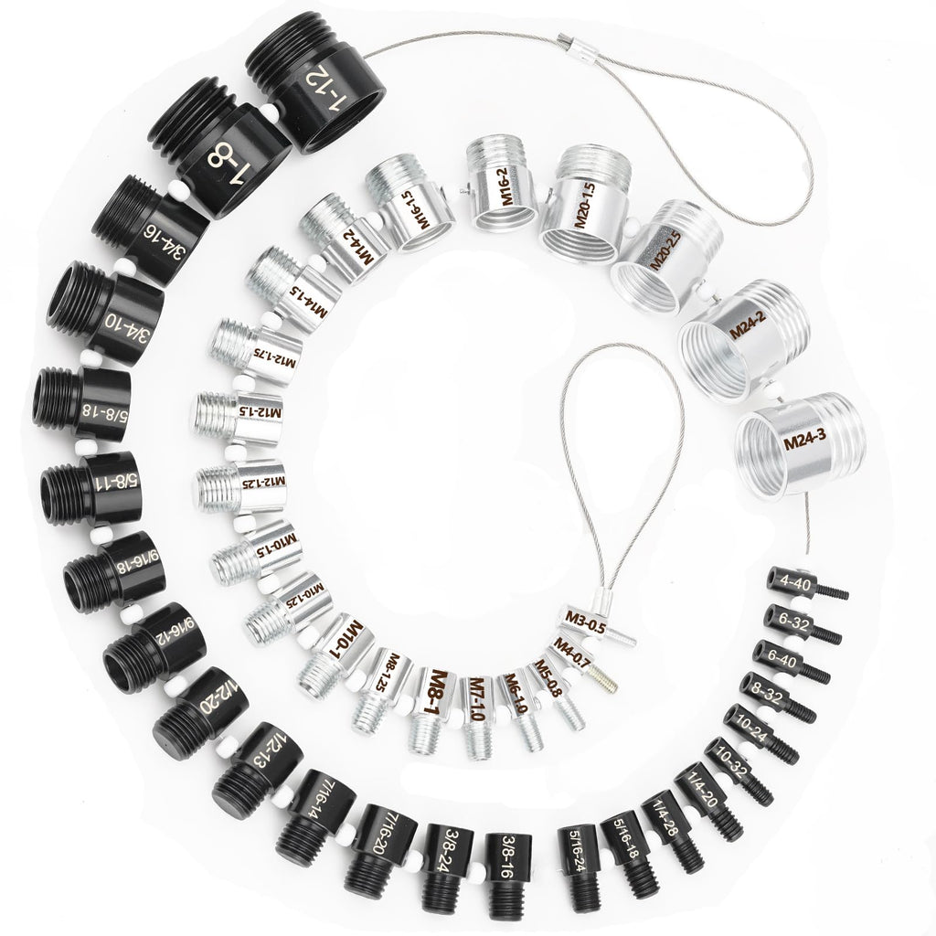Nut and Bolt Thread Checker, Thread Checker Standard and Metric, Bolt Size and Thread Gauge, 45 Male/Female Identifier Gauges (24 Inch & 21 Metric)