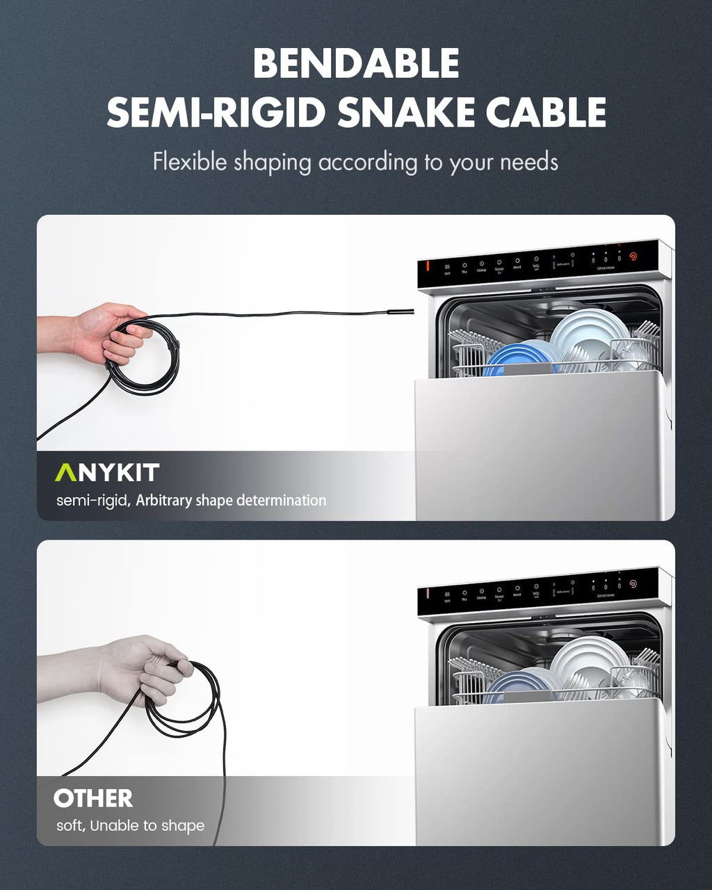 Anykit Endoscope Camera with Light, 1920P HD Borescope