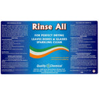 Quality Chemical Rinse All/Commercial Industrial Grade Rinse Aid/Dishwasher Rinse Aid Liquid, heat and cool dry Finish/Rinse Agent Dishwasher/Leave Dishes Spotless 128 oz (Pack of 4)