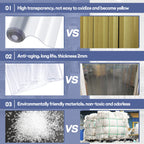 Juexica 96 x 96 Inch PVC Strip Door Curtain Kit, Heavy Duty Waterproof Clear Door Curtain for Walk-in Cooler, Freezer, Warehouse & Garage, Hurricane Shutters, Energy Saving and Easy Install(Clear)