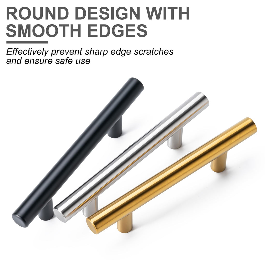 Aegero 15 Pack Cabinet Pulls Brushed Brass Stainless Cabinet Handles, for Kitchen and Bathroom Cabinets, 5 Inch Length, 3 Inch Hole Center