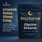 Nocturna Glycine Supplement – 100% Pure 3g Glycine Powder for Sleep, Calm & Recovery – USA Made Sleep Aid for Men & Women – Non-GMO & Completely Natural - 6.3Oz for 60 Servings