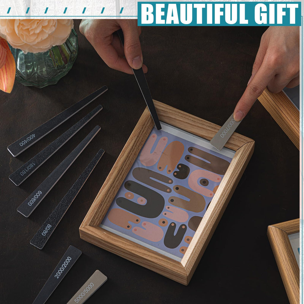 Honoson 20 Pcs Sanding Sticks Model, Low and High Grits, Groovy Style