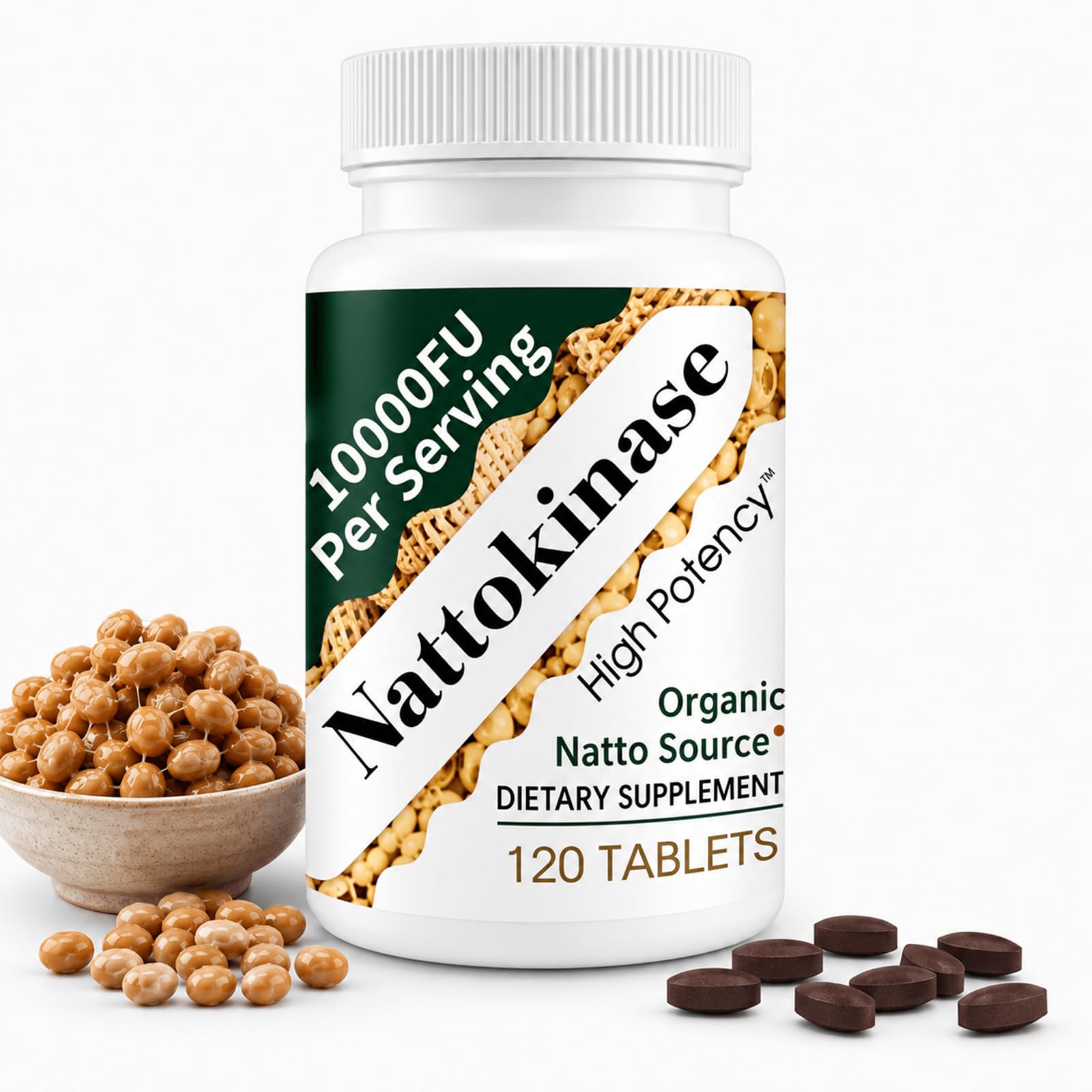Shileoo Nattokinase Supplement 10000FU – Cardiovascular Support – Extended Release – Vegan, Non-GMO, Gluten-Free – 120 Vegan Capsules