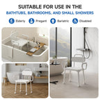 Shower Chair for Inside Shower,Bath Chair with Arms and Back,Aluminum Shower Stool for Tub,Slip Resistant Shower Bench,Height-Adjustable Shower Seat with Handles for Seniors,Neutral Gray