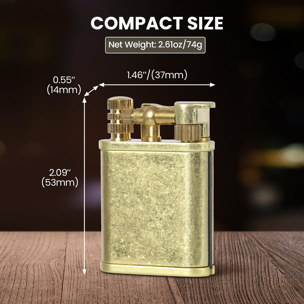 CHOICEDC Vintage Trench Lighter, Permanent Match, Cool Pipe Lighter, Unique Metal Lighters, Antique Kerosene Lighters Fluid Refillable, Reusable Waterproof Forever Matches, Gifts for Men, No Fuel