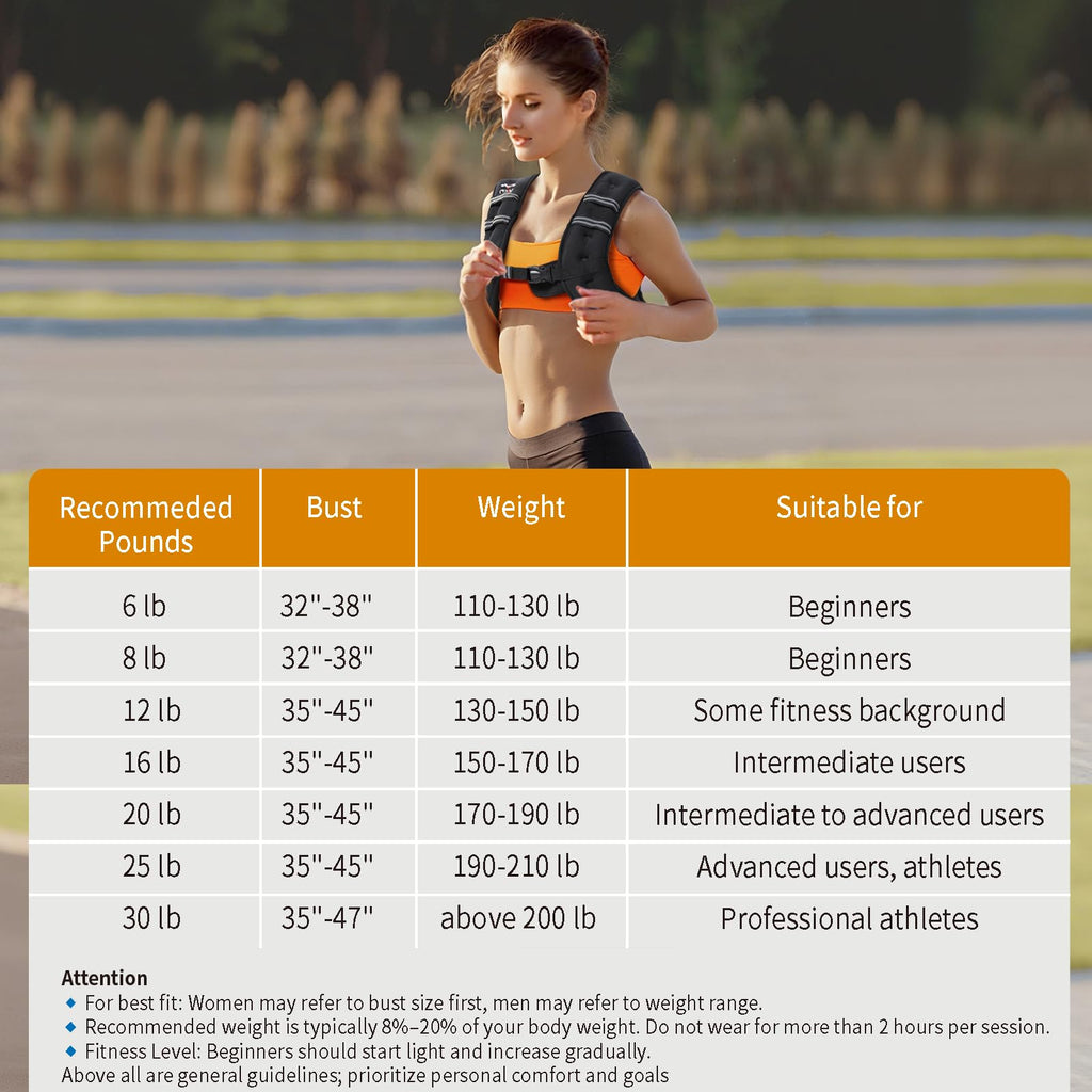 VBSD Weighted Vest Woman 6LB Weight Vest for Women Men Body Weight Vests for Walking Strength Training Running Workout Jogging Fitness Black