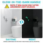 TAILI Shower Grab Bar Glow in The Dark, 2 Pack 12.2 in Grab Bars for Bathtubs and Showers,Shower Handles Shower Rails for Seniors and Elderly,Bathroom Safety Grip Removable No Drilling Waterproof Grey