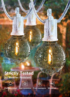 Brightown 30 FT Outdoor String Lights - Commercial Globe Patio Lights with 30 G40 LED Shatterproof Bulbs, Waterproof Connectable Hanging Light for Backyard Bistro Porch Cafe Deck
