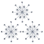 hogardeck Metal Flower Wall Decor, 3pcs 9" Silver Metal Jeweled Wall Art Bling Crystal Home Décor, Sun Burst Rhinestone Hanging Diamond Accents for for Indoor, Outdoor, Living Room, Bedroom