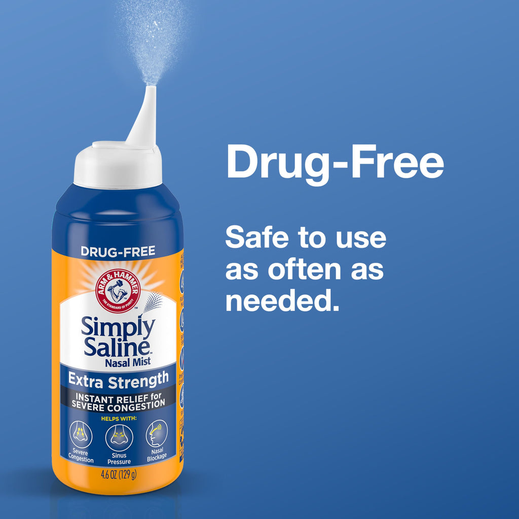 Simply Saline Extra Strength for Severe Congestion Relief Nasal Mist: 4.6oz 24-Pack