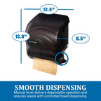 San Jamar Element Paper Towel Dispenser, Manual Lever Roll Storage Solution for Bathroom and Kitchen, 12.75" x 12.5" x 8.5", 1 Count, Black Pearl