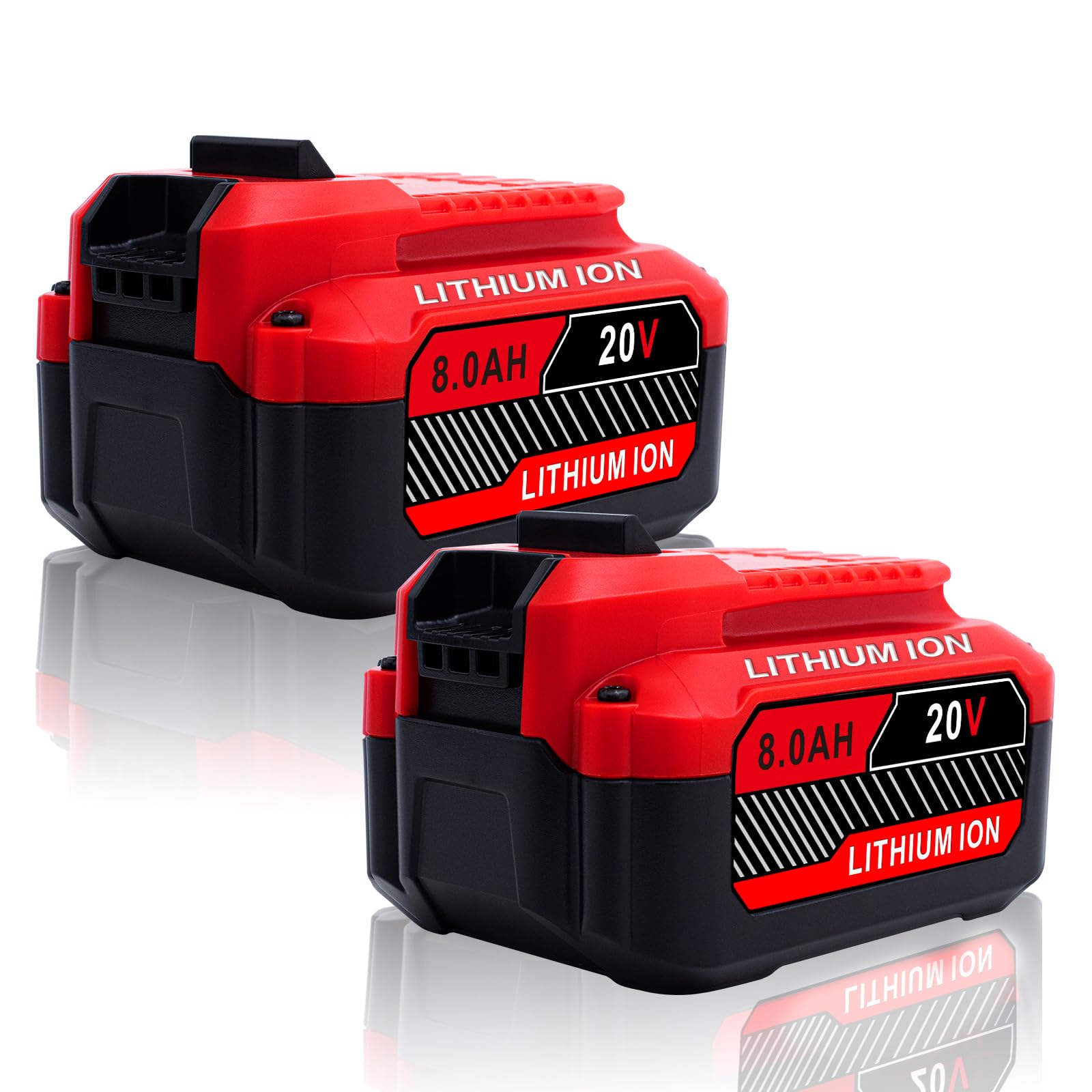 Cheerlark Upgrade 2-Pack 20V 8.0Ah Replacement for Craftsman 20V Battery V20 Lithium ion Batteries Compatible with CMCB205 CMCB204 CMCB206 CMCB202 CMCB201 20V Cordless Power Tools