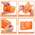 Jadive Orange 4 Pcs Purse Clear Women Acrylic Clutch Hand Bag Evening Retro Earring Bracelet Jewelry Set Neon Vintage Wedding Gift