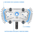 Enhanced Pool Vacuum Head with Direction-Control Swivel Handle, Stable-Maintain Spring, Vinyl Pool Vac with Wheels, Side Brush and Bottom Brush for Inground & Above Ground Pools