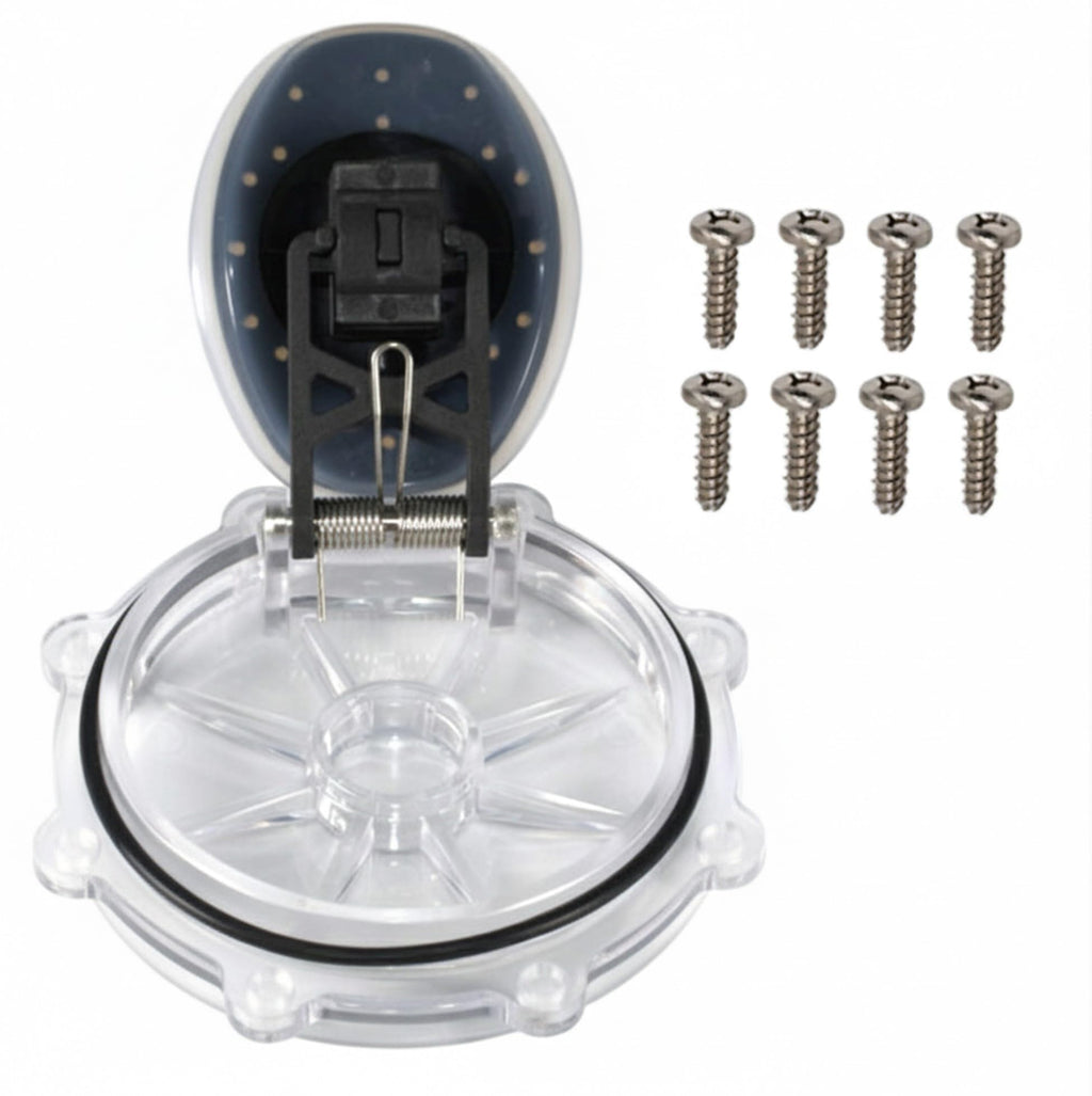 Aquatonics Replacement 263042Z 2-Way Pool Check Valve Cover with Flapper Assembly for 263042 – Compatible 2" Check Valve Kit (Not for FullFLOXF 263060/263077) – Durable Transparent Pool Valve Cover